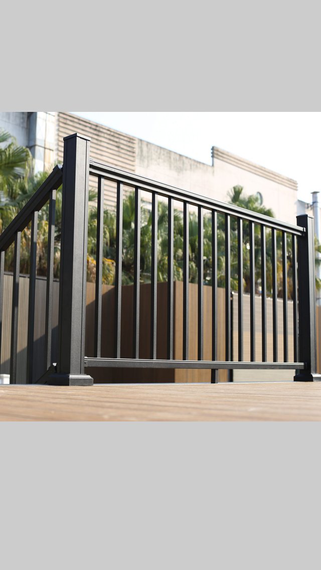 Black deck railing